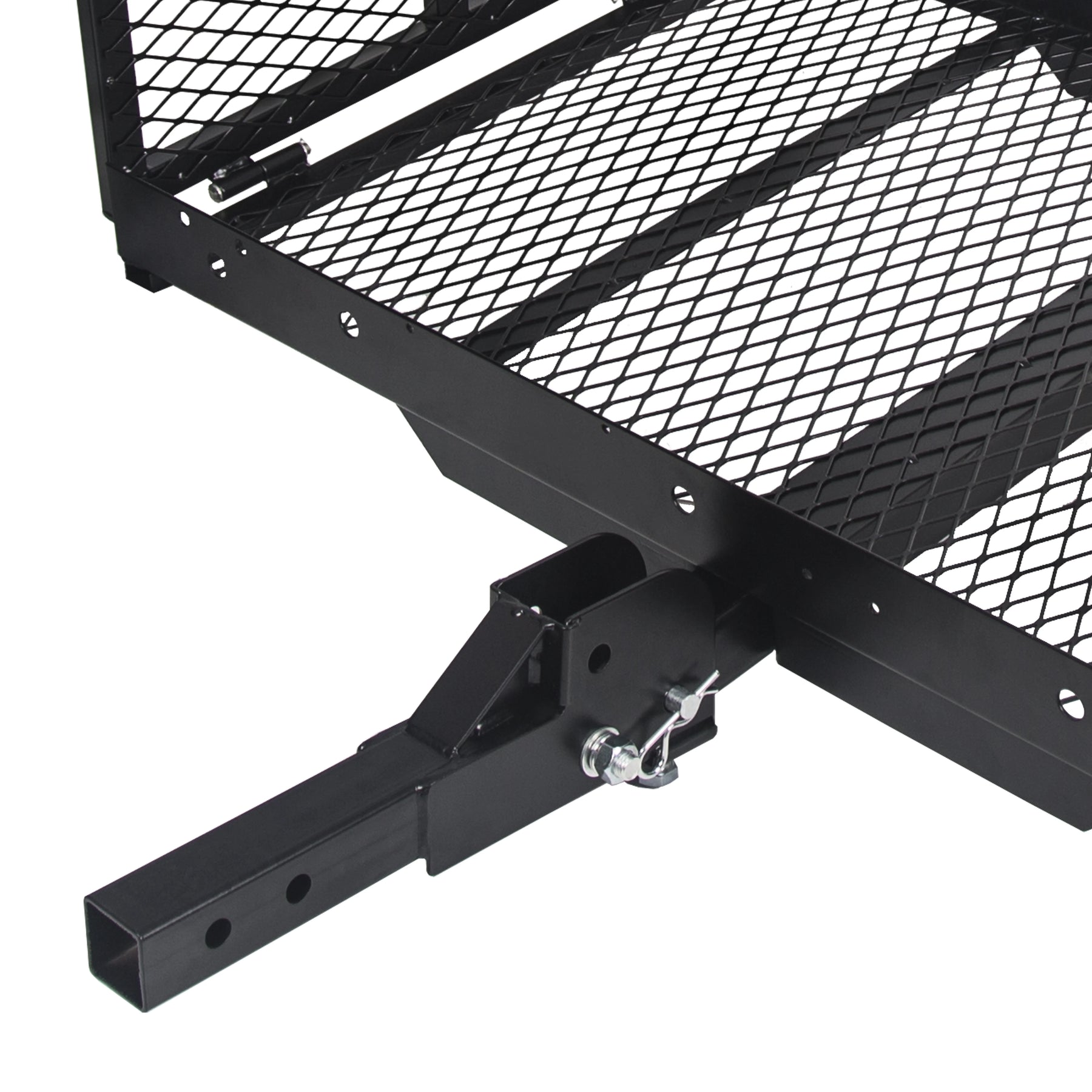 HECASA Hitch Mounted Cargo Carrier Mobility Scooter and Wheelchair Carrier Rack with Loading Ramp Luggage Basket Disability Medical Lift Rack