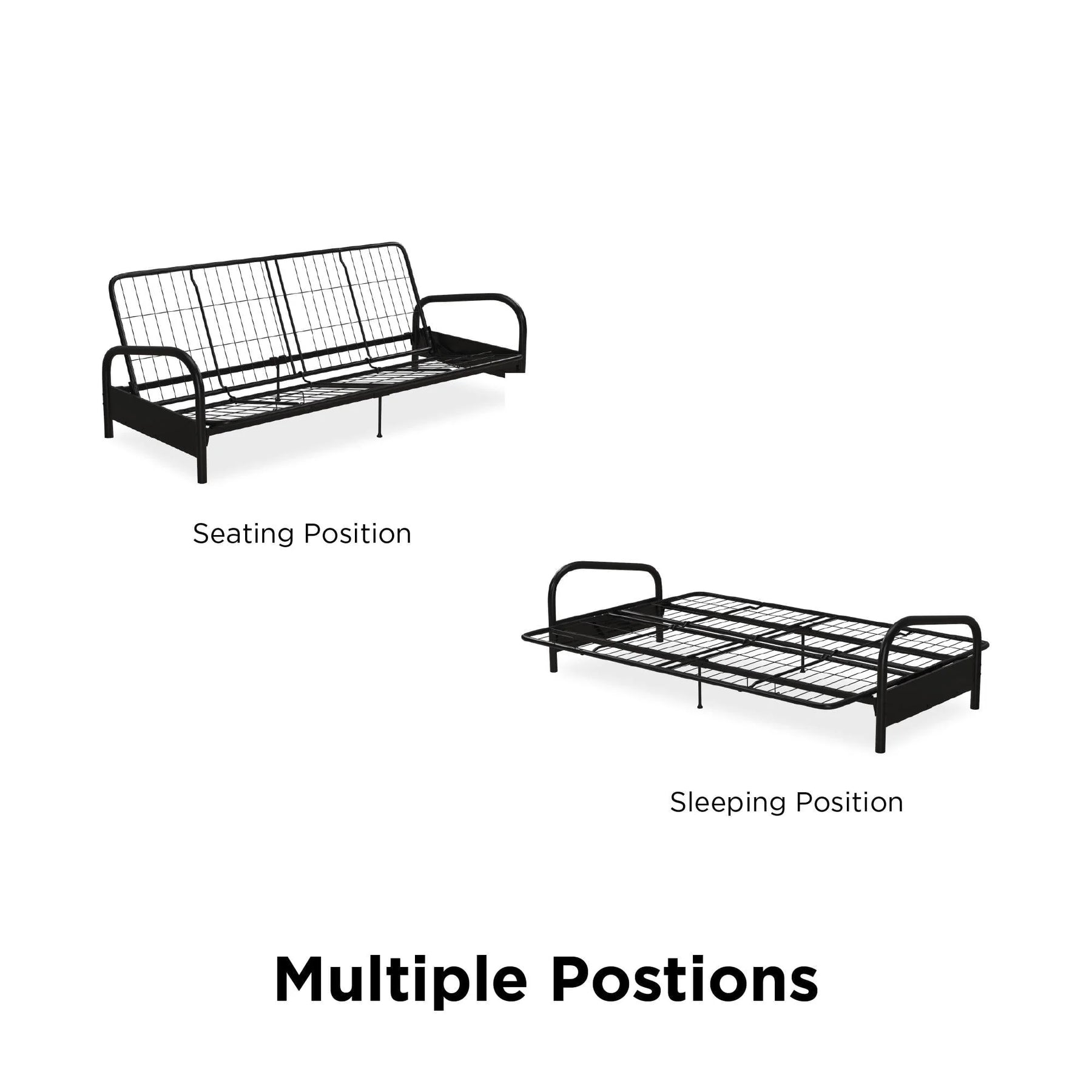 DHP Vermont Metal Futon Frame, Black